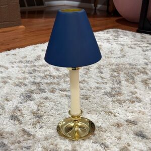 Baldwin Brass Candle Gold and Blue Table Lamp